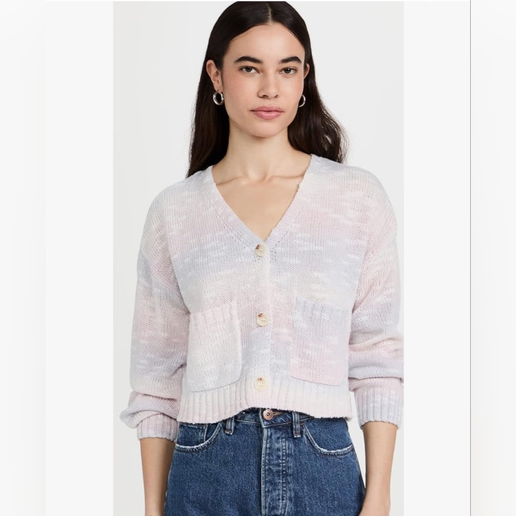Bb Dakota By Steve Madden Pastel Multi-Color V-Neck Cardigan